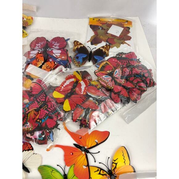 17 Pack NEW 3D Butterflies Wall Stickers Lot Bulk Various Colors Bright - Picture 6 of 16